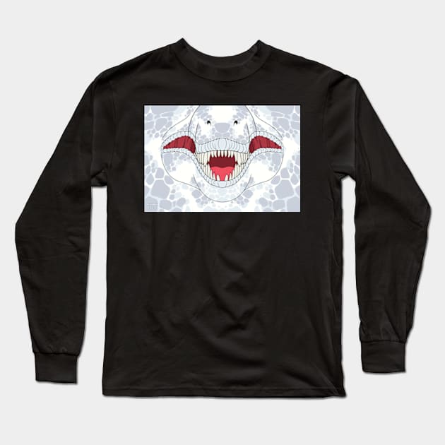 Snow T-Rex Face Long Sleeve T-Shirt by KeishaMaKainn